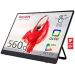 RICOH 150 Portable Monitor 15.6 Inch, 1920 x 1080P, OLED Technology, USB Type C, Ultra-Lightweight w/Touchscreen and 2 Built-in Speakers, External Portable Screen for Laptop/PC/Phone Usage