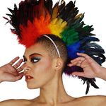 ZUCKER Feather Headdress Costume Mohawk - Halloween Cosplay Party Hair Accessories, Fun & Festive Costume Accessory for Valentine’s, Costumes, Pride, and More