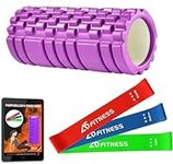 Foam Roller Purple with 3 Resistance Level Bands - Lightweight Foam Rollers for Muscles Provides Relief from Pain Fatigue Improves Tissue Recovery - Massage Roller for Gym, Yoga Pilates