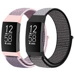 AVOD Nylon Loop Watch Bands Compatible with Fitbit Charge 4/Charge 3/SE, Soft Replacement Wristband Breathable Sport Strap with Band for Women Men