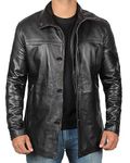 Black Leather Jackets For Men - Lambskin Leather Jacket Coat | [1500143] Black Bristol, M