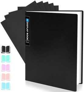 Sooez Art Portfolio 9x12 Folder with Black Mounting Paper, 24 Pockets Binder with Plastic Sleeves Display 48 Pages, Presentation Book for Artwork, Document Organizer Binder for Office School Home