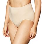 Bali Comfort Revolution Seamless Panty, Microfiber Stretch Underwear, Women’s High Rise Brief, Nude, 9