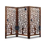 PINK CITY ARTS Wooden Room Partitions 4 Feet | Room Divider Screen Separator and Room Dividers 3 Wall Panels for Living Room/Bedroom/Office/Restaurant (SS245)