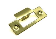 Brass Finish Strike Plate Single of 75.5mm Length x 25mm Width, Total Plate Width 38mm for Mortise Lock or Tubular Latch Pack of 1