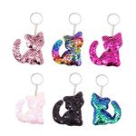 STOBOK 24pcs Animal Keychains Car Trim Key Holder Sequin Cat Keychain Key Chain Clamshell Pendant The Cat