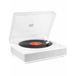 Fenton Vinyl Record Player with Bluetooth Speakers, Receiver and Transmitter, USB MP3 Converter, 3-Speed LP Turntable, Retro White RP162