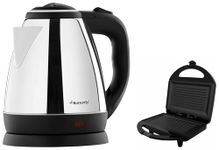 Butterfly EKN 1.5-Litre Electric Kettle Stainless Steel 1500 W and Matchless Sandwich Maker 750W with Bakelite Cool Touch Handles Breakfast/Gifting Combo