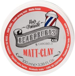 Beardburys Matt Clay, Arcilla para el Cabello para Hombres, Fijación Extrema y Acabado Mate, Arcilla para Peinar a Base de Agua para un Estilo Inmaculado que Dura Todo el Día, 100 ml
