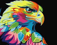 YEESAM ART Paint by Numbers for Adults Beginners Colourful Eagle 16x20 inch Linen Canvas Acrylic DIY Number Painting Kits Wall Art Decor Gifts