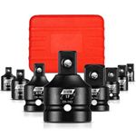 BLACKROBOT 8PCS Impact Socket Adapter Set, 1” 3/4” 1/4" 3/8" 1/2" Drive Socket Adapter Set, Square Adapter and Reducer Conversion Set for Impact Driver Wrench, Cr-Mo Steel