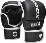 RDX MMA Gloves Sparring Grappling, Hybrid Open Palm Martial Arts Mitts Men Women, Maya Hide Leather Wrist Support, Cage Fighting Combat Sports Boxing Glove Training, Muay Thai, Punching Bag Kickboxing