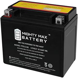 Mighty Max Battery YTX12-BS -12 Volt 10 AH, 180 CCA, Rechargeable Maintenance Free SLA AGM Motorcycle Battery