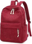 Leathex School & College Backpack for Teens Large Corduroy Bookbag Lightweight 17 inch Laptop Bag for Girls Women Casual School & College Backpack (Maroom)