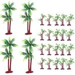 24 Pieces Palm Tree Green Coconut Tree Cupcake Topper Coconuts Cake Decorations Tree Coconuts Cupcake Topper Building Model Landscape(3.15 inch-20 Pieces, 5.5 inch-4 Pieces)