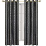 Set of 2 Panels 104''Wx84''L -Royal Tradition - LAGUNA- STEEL - Jacquard Grommet Window Curtain Panels , 52-Inch by 84-Inch each Panel. Package contains set of 2 panels 84'' Long.