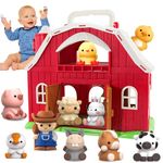 AuroTops Big Red Barn, Animal Farm Playset for Toddlers,