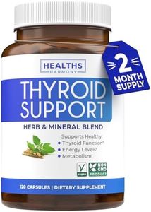 Thyroid Support with Iodine - 120 Capsules (Non-GMO) Improve Your Energy - Ashwagandha Root, Zinc, Selenium, Vitamin B12 Complex - Thyroid Health Supplement - 60 Day Supply