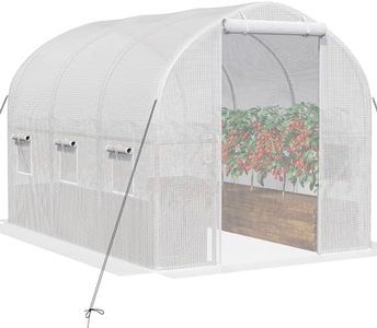 YITAHOME 10x6.5x6.5ft Greenhouses Large Walk-in Green House Heavy Duty Tunnel Green Houses Outdoor Portable Plant Gardening Upgraded Galvanized Steel Frame Zipper Doors 5 Crossbars Garden, White