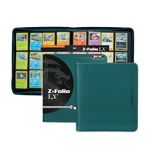 BCW Z-Folio LX Zipper Portfolio - Premium Teal Leatherette 12-Pocket Playset Album - Secure Zipper - 480 Card Capacity - Card Collector's Dream - Card Organizer - Trading Card Storage