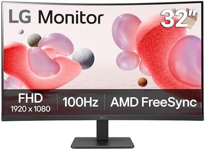 LG 32MR50C-B Curved Monitor 32-Inch FHD 100Hz AMD FreeSync OnScreen Control Dynamic Action Sync Black Stabilizer Tilt Stand (HDMI) - Black