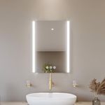 Kohler ModernLife™ Rectangle Lighted Mirror for Bathroom | Wall-Mounted HD Mirror | 100% Silver Coating, Defogger | 3 Color Temperatures & 3 Brightness Levels | 3 Yrs Warranty, 520 x 700 mm