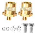 Zocipro 1 Pair Battery Pole Adapter, M8 Battery Terminal Connector Brass Tone Post Adapter with 2 Stainless Steel Screws and 4 Washers, Battery Terminals Battery Pole for Car Trucks Yachts