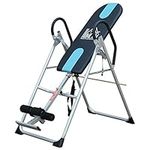 HOMCOM Gravity Inversion Table Foldable Therapy Bench Home Fitness Upside Down Stretching Home Gym Fitness Training Machine Black