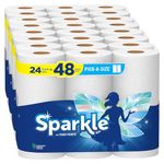 Sparkle Pick-A-Size Paper Towels, 24 Double Rolls = 48 Regular Rolls, Everyday Value Paper Towel with Full and Half Sheets