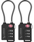 LUGGEX Suitcase Locks, Luggage Locks, TSA Approved Luggage Locks, Gift Box, Ease of Use & Durable(Black,2 Pack)