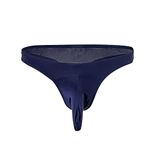 Ice Silk Elephant Nose Panties for Men Long Pouch Hip Briefs Low Rise Male Lingerie Adult Honeymoon Gift for Sex Blue