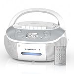 TOMASHI Portable CD Player Boombox with Cassette Player - AM FM Radio,Tape/CD Recording, USB/SD Inputs,Retro Stereo Sound,Dual AC/DC Power,Remote & Backlit LCD - for Home, Camping,Gifts (CD-860A)