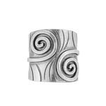 81stgeneration Women's 999 Fine Silver Karen Hill Tribe Tribal Spiral Leaf Fern Koru Adjustable Ring