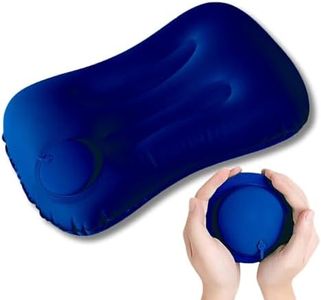 Dangfly Inflatable Travel Air Filled Pillow - Ultralight Camping Pillow for Lumbar Support - Compressible Neck Pillow for Camping, Hiking, and Travel (Blue)
