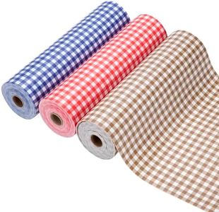 Alfombrilla para Cajón Cocina Antideslizante Estera del Refrigerador Impermeable Cuttable Reutilizable Forro para Cajones de Armario Lavable Protector Muebles 30 * 300Cm Rojo Azul Marrón 3 Piezas