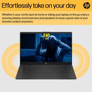 HP 15.6" Laptop – AMD Ryzen 7, 16GB RAM, 512GB SSD, FHD, Windows 11, Jet Black