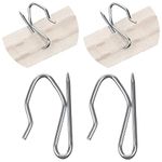 HOMMAKR Heavy Duty Zinc Metal Drapery Pin Hooks Pack of 50 Curtain Pin Hooks for Pencil Pleat Curtains, Silver