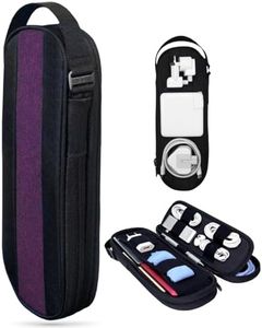 SIDE BY SIDE Electronics Organizer Travel Case for Cables, Charger, Power Bank – Tech Bag for MacBook Accessories, Adapter – Slim Cord Organizer Bag with Gift Box for Travel & Daily Use (Burgundy)