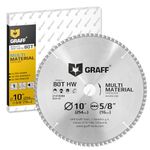 GRAFF 10-Inch 80-Tooth Circular Saw Blade for Aluminium Metal Wood Plywood Drywall Plastic - Wood Cutting Saw Blade with 5/8-inch Arbor for Circular Saw and Table Saw Blade, Miter Saw Blade