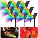 FWASTT Solar Spot Lights Outdoor Waterproof, 28 LEDs 9 Lighting Modes Spotlight with RGB, Color Changing Landscape Lights for Halloween,Christmas Decorations,Tree, Yard, Pathway Garden(9 Pack)