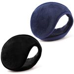 YQXCC Ear Warmers for Men & Women Classic Fleece Unisex Winter Warm Earmuffs (Black + Blue)