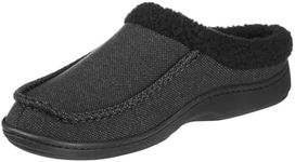 isotoner Men's Lewis Clog Slipper, Black, 13-14