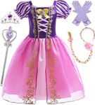 BanKids Princess Dress up Fairy Tales Costume Cosplay Party with Long Hair Accessories for Toddler Girls 9-10Years(150CM,Q25)