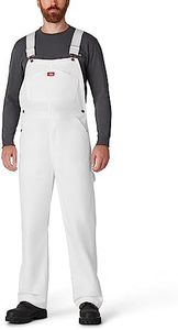 Dickies Men's Painters Bib Overall, White, 32W x 30L