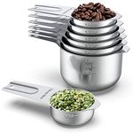 Stainless Steel Measuring Cups - Wildone Metal Measuring Cup Set for Cooking & Baking, Set of 7