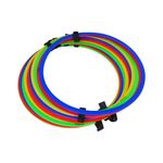 Fitfix® Plastic Agility Speed Ring Ladder Set - 18" Multicolored Footwork Training & Speed Hurdles for Soccer, Football,Baseball,Home Gym Workouts | Set of 12 Rings with Velcro for Kids and Adults