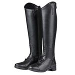 Saxon Syntovia Field Long Riding Boots UK 5 Regular Short Black