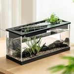 Acrylic Small Fish Tank, 1.5 Gallon Betta Fish Tank, Self Cleaning Fish Tank with Built in Silent Pump LED Light - Ideal for Hydroponic Growing System and Aquaponics