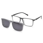 kachawoo Magnetic Clip-on Sunglasses Polarised Square Sunglasses Men Women Driving Glasses, gray, L