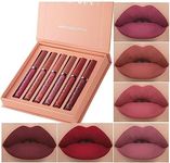 6 Pcs Matte Liquid Lipstick Set Nud